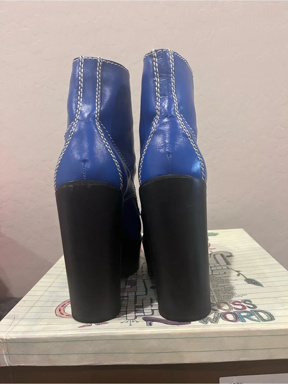 Jeffrey Campbell Tardy Blue Platform Ankle Boot
